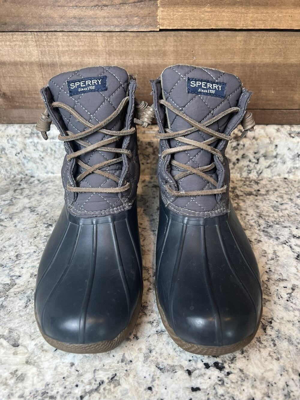 Sperry Saltwater Quilted Duck Boots - Black - Women’s Size 8